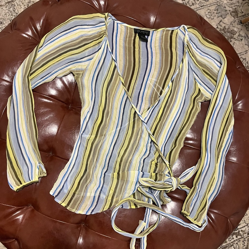 VTG Sheer Silk Wrap Blouse
